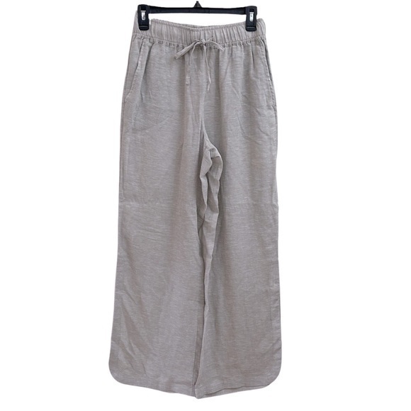 C&C California Pants - C&C California Gray wide leg linen/rayon/viscose pants size S color Gray